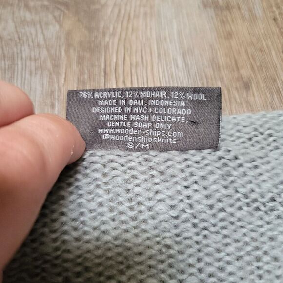 WOODEN SHIPS Size S/M Oversize 12% Wool Sweater Cheetah Print Gray Paola Buendia - Picture 5 of 6